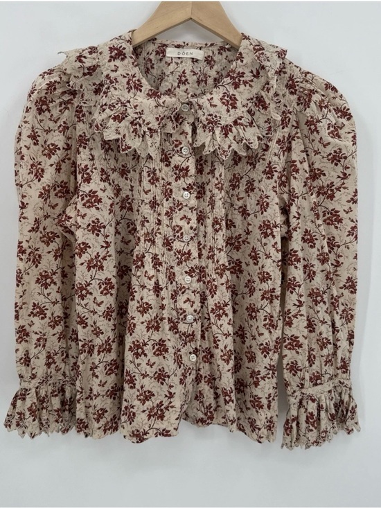 Doen Tops - DÔEN Women Hickory Floral Blouse in Songbird Toile, Size XS